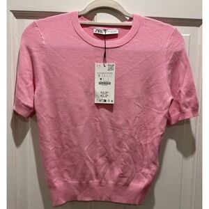 Zara Pink Knit‎ Pullover Top Size S